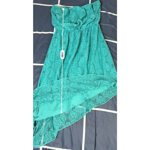 Ruby Rox Teal Strapless High-Low Dress Size S - Picture 4 of 7
